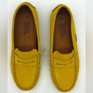 Atlanta Moccasins Yellow Penny Loafers